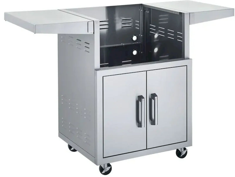 B-Series 25-Inch Cart with 2 Doors and Side Shelves in Stinless Steel (BSACT25)