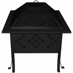 Buck Stove 18-inch Square Wood Burning Fire Pit with Diamond Pattern MA SDFP18-BK