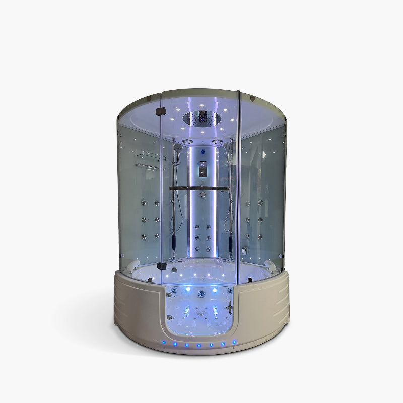 Maya Bath Platinum Comfort Steam Shower – Walk-In Whirlpool Bathtub with Chromotherapy & 3D Hydro Massage