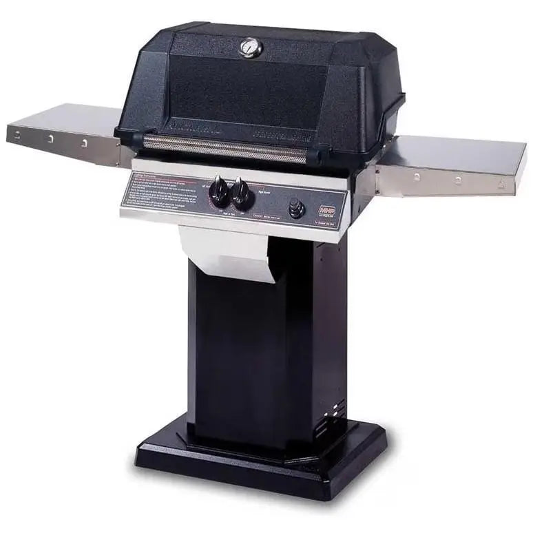 MHP WNK4DD Gas Grill With Stainless Steel Shelves And Stainless Grids