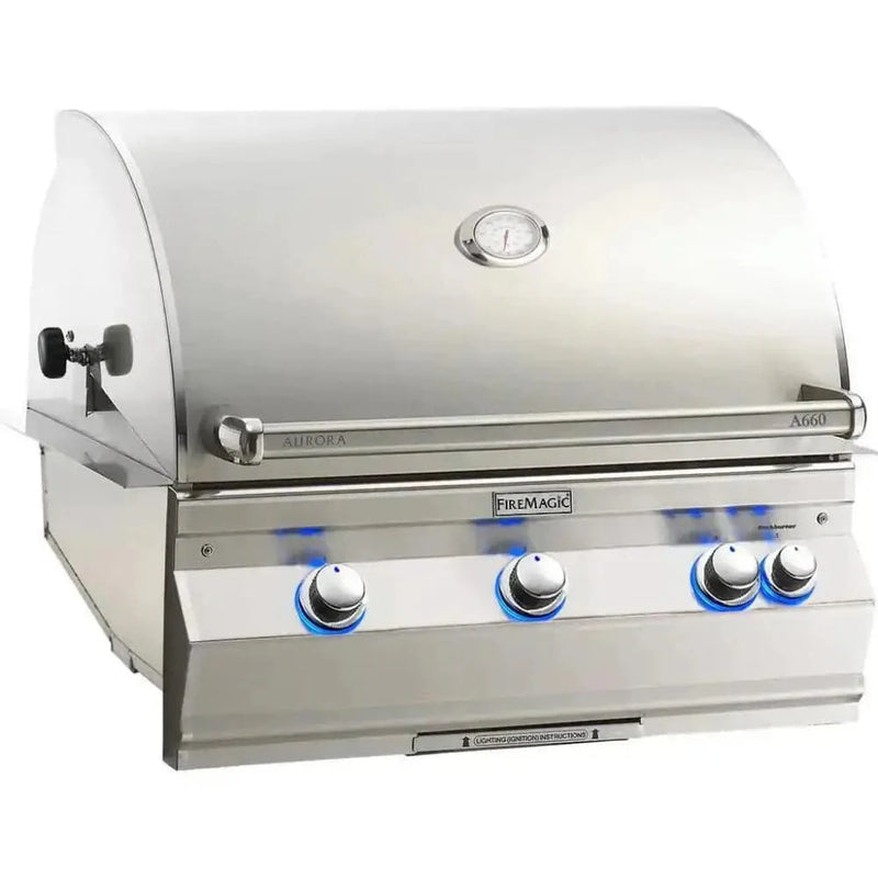 Fire Magic 30-Inch Aurora Built-In Gas Grill With Back Burner & Rotisserie Kit A660I-8EAN