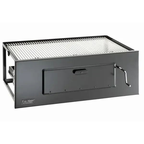 Fire Magic Legacy 24-Inch Built-In Charcoal Grill - Black Powder Coat 3339
