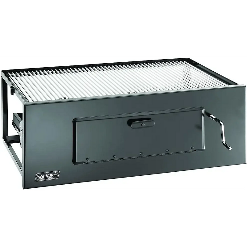 Fire Magic Legacy 32-Inch Lift-A-Fire Built-In Charcoal Grill - Black Powder Coat 3334