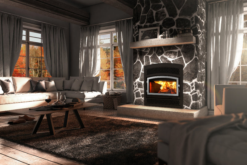 Valcourt Lafayette II Wood-Burning Fireplace Package Indoor FP10R + VA10RE + VA10FA06 + VA10L Series