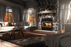 Valcourt Lafayette II Wood-Burning Fireplace Package Indoor FP10R + VA10RE + VA10FA06 + VA10L Series