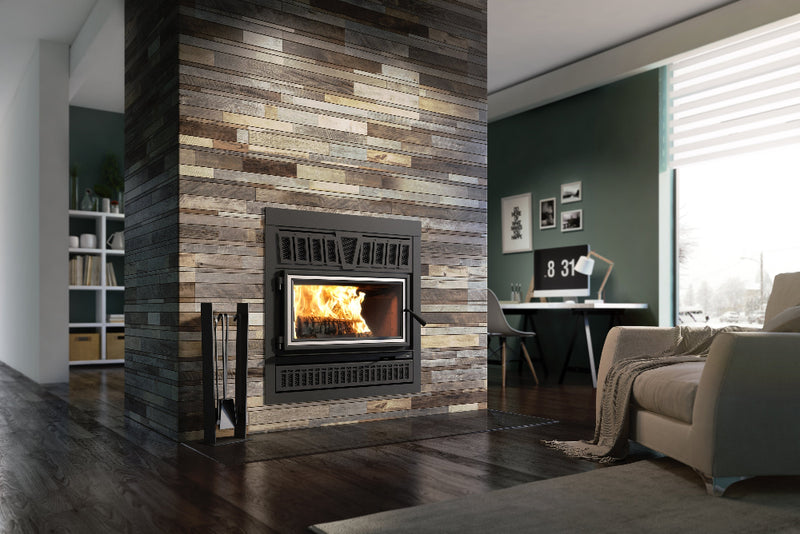 Valcourt Lafayette IIS Wood-Burning Fireplace Package Indoor FP10RS + VA10FS06 + VA10RES07 + VA10L Series