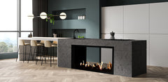 Plaza 55-Inch Linear See-Through Gas Fireplace with Screen Barrier Modern Design Indoor DVLXB55SP90N