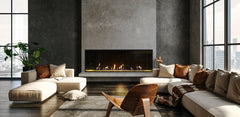 Plaza 55-Inch Linear Single-Sided Gas Fireplace with Screen Barrier Modern Design Indoor DVLXB55BP90N