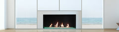 Plaza 75-Inch Linear Single-Sided Gas Fireplace with Glass Barrier Modern Design Indoor DVLXG75BP90N