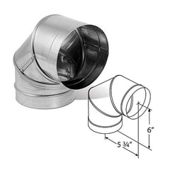 6" DuraBlack Stainless Steel 90 Deg. Elbow - 6DBK-E90SS