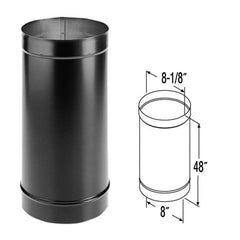 8" x 48" DuraBlack Single-Wall Black Stove Pipe - 8DBK-48