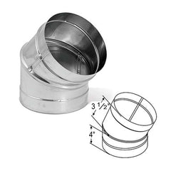 6" DuraBlack Stainless Steel 45 Deg. Elbow - 6DBK-E45SS