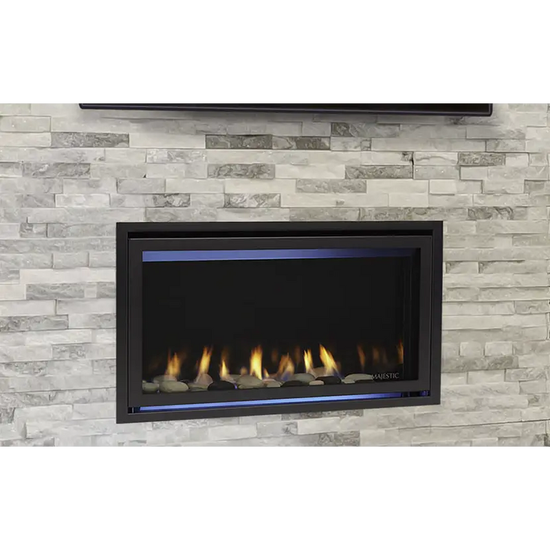 Majestic 32 Inch Jade Linear Contemporary Direct Vent Natural Gas Fireplace with IntelliFire Touch Ignition System JADE32IN-B