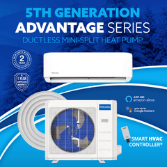 MRCOOL Advantage 5th Gen 9K BTU Ductless Mini Split AC & Heat Pump Complete System 115V - A-09-HP-115D-O