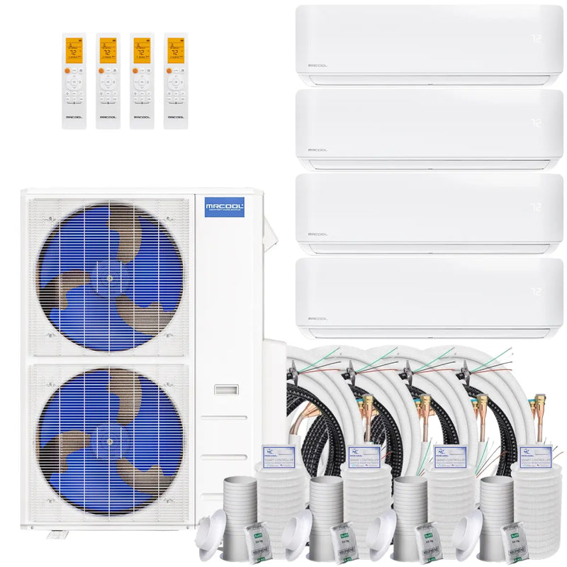 MRCOOL DIY 5th Gen Multi-Zone 4-Zone 48K BTU 21.8 SEER2 (6K + 9K + 9k + 24k) Ductless Mini Split AC & Heat Pump 208/230V – Includes Line Sets