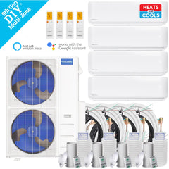 MRCOOL DIY 5th Gen Multi-Zone 4-Zone 48K BTU 21.8 SEER2 (9K + 12K + 12k + 12k) Ductless Mini Split AC & Heat Pump 208/230V – Includes Line Sets