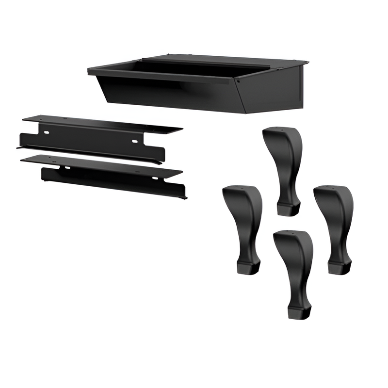 Black Cast Iron Traditional Legs With Ash Drawer - OA10226