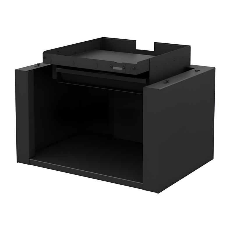 Black Steel Base Kit With Log Storage & Ash Drawer - OA10240