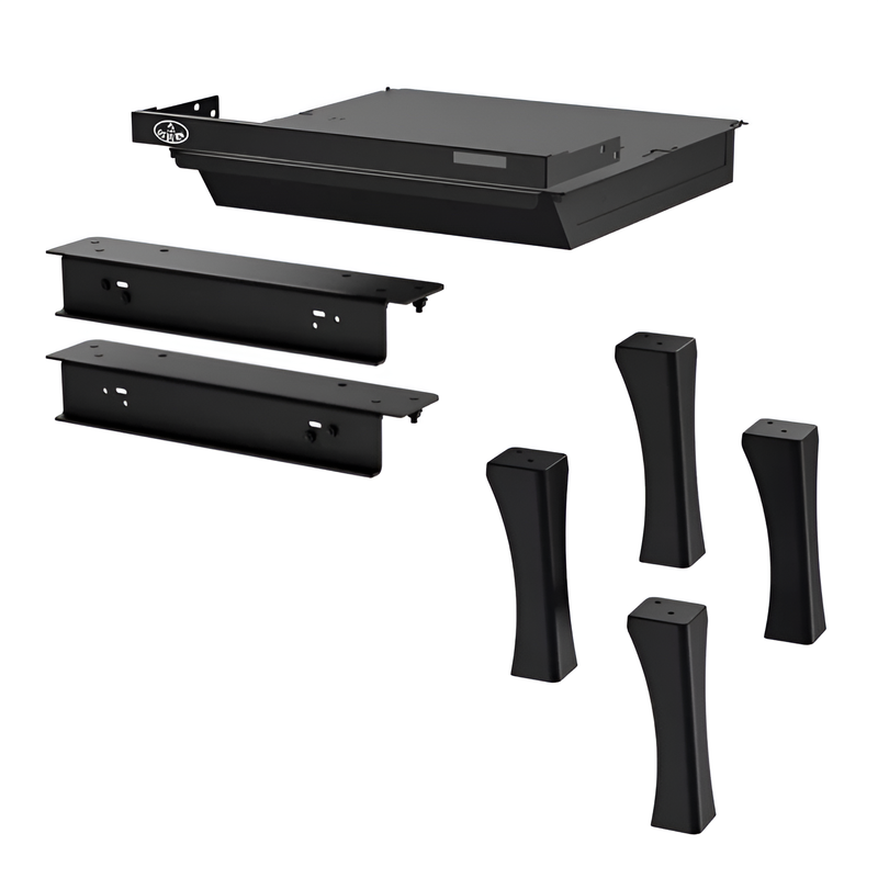 Black Cast Iron Straight Leg Kit With Ash Drawer - OA10235