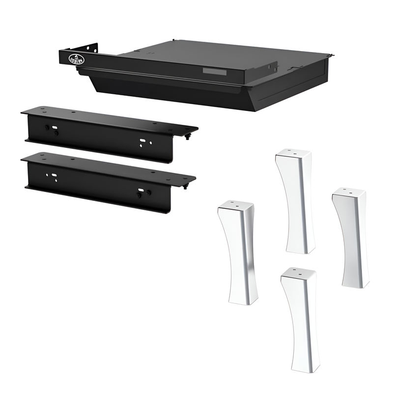 Brushed Nickel Cast Iron Straight Leg Kit With Ash Drawer - OA10236