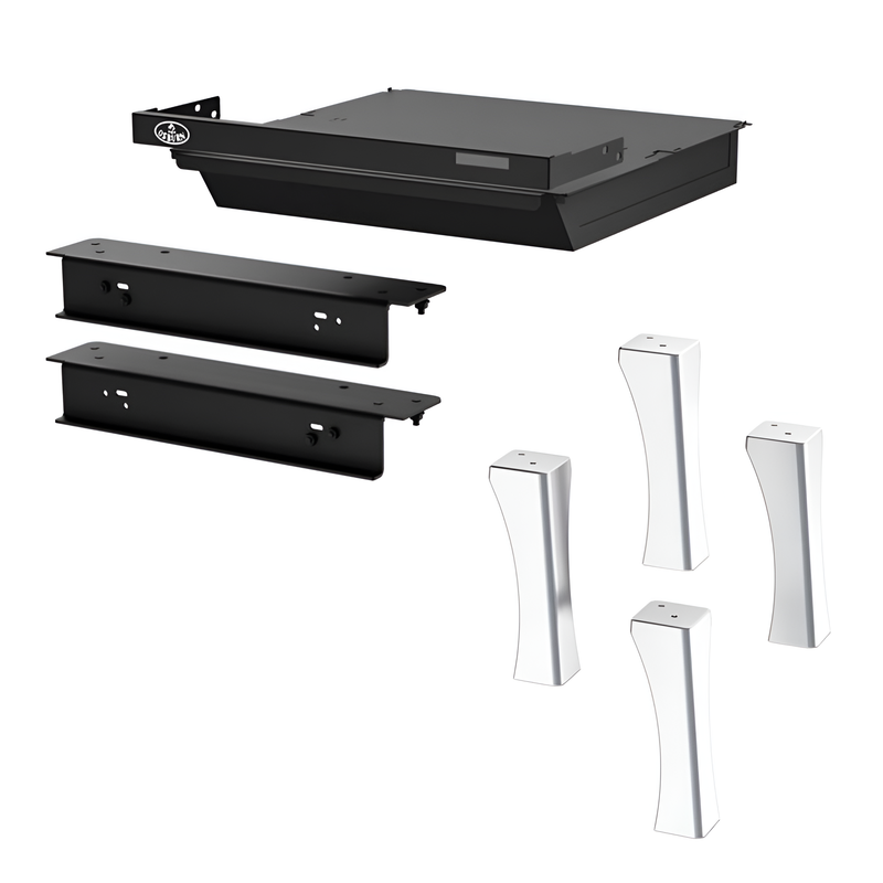 Brushed Nickel Cast Iron Straight Leg Kit with Ash Drawer - OA10264