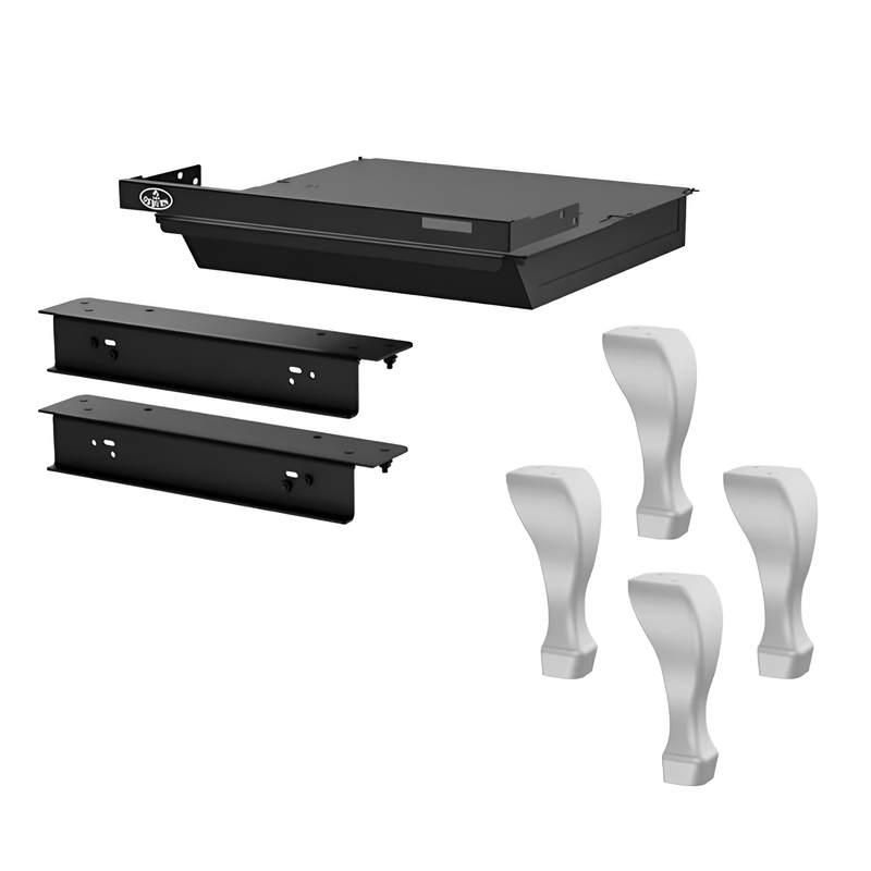 Brushed Nickel Cast Iron Traditional Leg Kit With Ash Drawer - OA10248