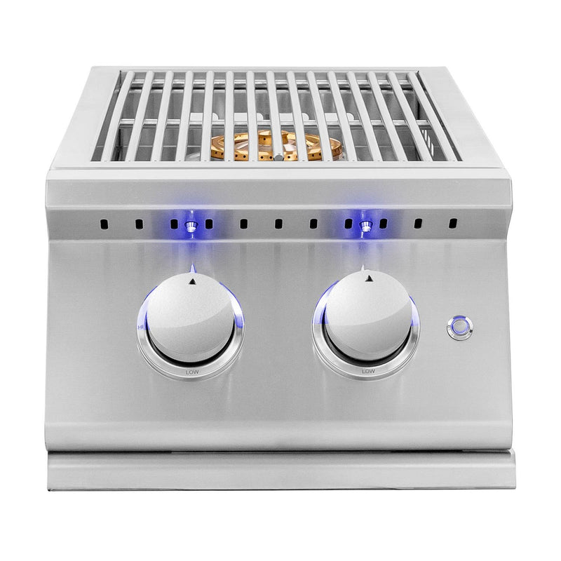 Summerset Standard Sizzler Pro Series Double Side Burner Two 12000 BTU Brass Burners Built-In Outdoor SIZPRO-SB2