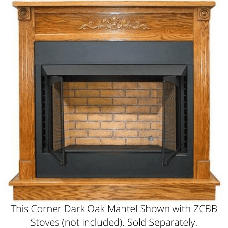 Buck Stove Standard Corner Dark Oak Mantel for ZCBB Stoves Indoor PA KDMC Series