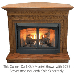 Buck Stove Standard Corner Dark Oak Mantel for ZCBB Stoves Indoor PA KDMC Series