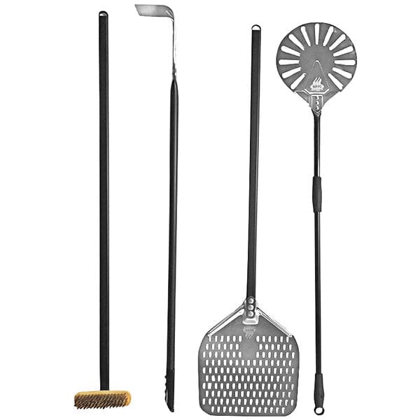 WPPO Standard Aluminum Wood Fired Oven Utensil Kit 4 Piece Set Indoor/Outdoor WKPA-01